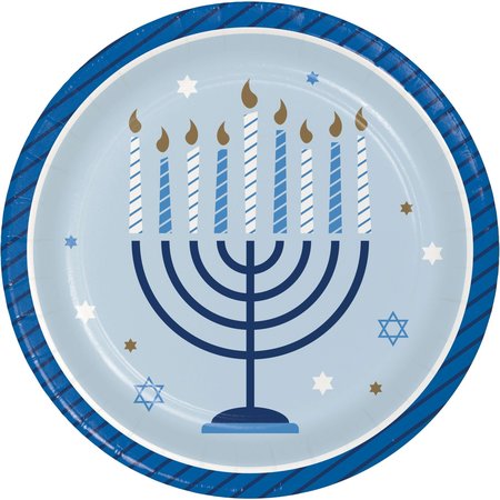 CREATIVE CONVERTING 7" Hanukkah Celebration Dessert Plates PK96, 96PK 345757